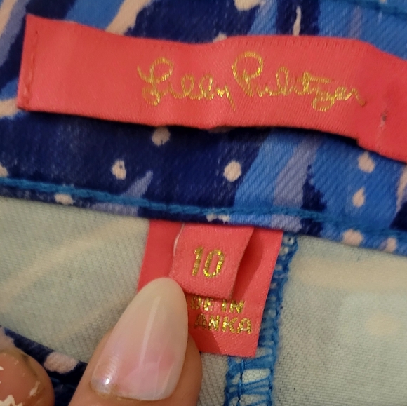 Lilly Pulitzer South Ocean Skinny Crop Pants  in the print Coastal Blue Whisper - Picture 4 of 10